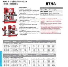 ETNA Y2 KO 10/10-40 - 2x5.5 HP 380V İKİ POMPALI ALARM KİTLİ YANGIN HİDROFORU