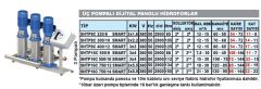 SUMAK, SHTP8C 300/10 SMART, 3x3 HP, 380V, ÜÇ POMPALI, DÜŞEY MİLLİ, KADEMELİ, KOMPLE PASLANMAZ, INLINE HİDROFORLAR
