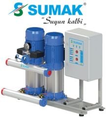 SUMAK, SHT12B-450/8, 2x4.5HP, 380V, ÇİFT POMPALI, DÜŞEY MİLLİ, KADEMELİ HİDROFOR