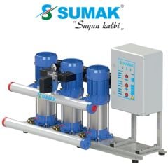 SUMAK, SHT12C-450/8, 3x4.5HP, 380V, ÜÇ POMPALI, DÜŞEY MİLLİ, KADEMELİ HİDROFOR
