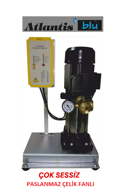 ATLANTİS YKSS 12-6KT 3.HP 380V TEK POMPALI PASLANMAZ ÇELİK FANLI PAKET HİDROFOR