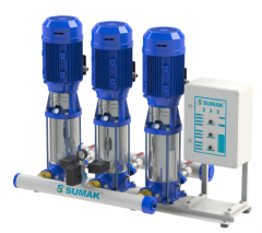 SHTPD8 C 400/12 3x4 HP 380V 3 POMPALI DÜŞEY MİLLİ PASLANMAZ ÇARK VE DİFÜZÖRLÜ HİDROFOR