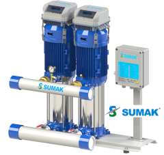 SHT8B 300/8 FK 2x3 HP 380V ÇİFT POMPALI DÜŞEY MİLLİ FREKANS KONTROLLÜ HİDROFOR