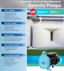 Alarko CPM 200/2    2Hp 220V   Domestik Kullanım İçin Monoblok Santrifüj Pompa