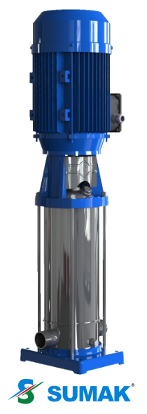 SHTP8-220/8 2.2 HP 380V DÜŞEY MİLLİ KADEMELİ KOMPLE PASLANMAZ POMPA