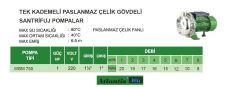 ATLANTİS BLU WBM 750 - 1HP 220V TEK KADEMELİ PASLANMAZ ÇELİK GÖVDELİ SANTRİFÜJ POMPA