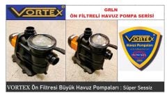 Vortex GRLN 3000 M  3Hp 220V Süper Sessiz Ön Filtreli Havuz Pompası - DN63 çıkış