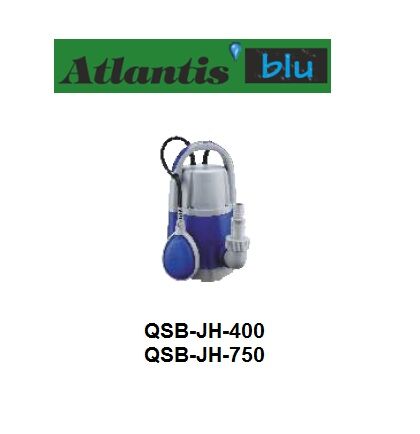Atlantis Blu QSB-JH-400   400W  220V  Plastik Gövdeli Temiz Su Drenaj Dalgıç Pompa (Alttan Çıkışlı) - OKYANUS SERİ