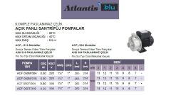 ATLANTİS ACF 200M/304 -2 HP 220V KOMPLE PASLANMAZ ÇELİK AÇIK FANLI SANTRİFÜJ POMPA