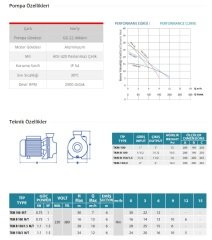 Empo TKM 150 M   1.5Hp 220V   Tek Kademeli Santrifüj Pompa