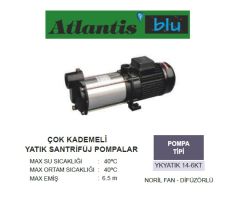 Atlantis Blu YKYATIK 14-6KT   3Hp 380V  Yatık Milli Çok Kademeli Santrifüj Pompa