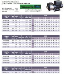 ATLANTİS KDOD 2-4M - 0.75 HP 220V  KOMPLE PASLANMAZ ÇELİK ÇOK KADEMELİ SANTRİFÜJ POMPA