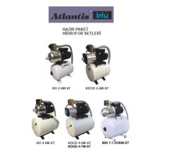 Atlantis Blu MIX7-1.5/5KM-ST   2Hp 220V  Hazır  Paket Hidrofor  - Yatık Tanklı 50 Litre Değişebilir Membranlı