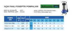 ATLANTİS FOS 10-0.75M - 1 HP 220V AÇIK FANLI FOSEPTİK DALGIÇ POMPA