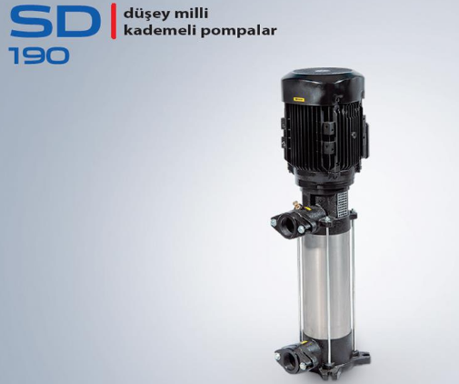 STAR SD 190/5 T - 20 HP 380V DÜŞEY MİLLİ KADEMELİ POMPA (NORİL FANLI)