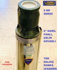 Vortex 6 NR 18-11  10Hp  6\'\' Noril Fanlı Çok Kademeli Çelik Gövdeli Derin Kuyu Sondaj Çıplak Tek Dalgıç Pompa (Pompa Kademe)