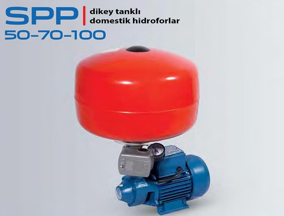 STAR SPP 100 M - 1 HP 220V 24 LT DİKEY TANKLI DOMESTİK PAKET HİDROFOR
