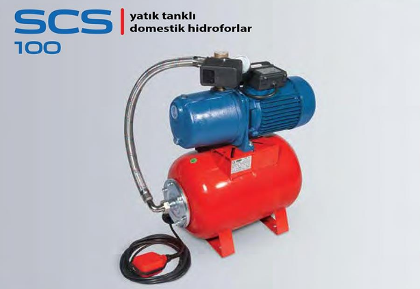 STAR SCS-Y 100 M - 1 HP 220V 50 LT YATIK TANKLI DOMESTİK PAKET HİDROFOR