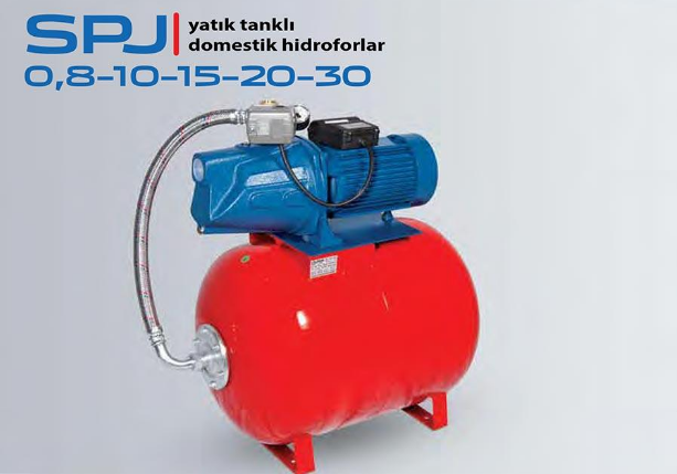 STAR SPJ-Y 30 T+PANO - 3 HP 380V 100 LT YATIK TANKLI DOMESTİK PAKET HİDROFOR