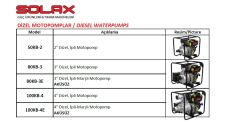 SOLAX WP-50DHE   2''X 2'' DİZEL İPLİ MARŞLI YÜKSEK BASINÇLI MOTOPOMP (SU MOTORU / AKÜSÜZ)