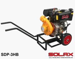 SOLAX SDP-3HB   3''X 3'' DİZEL İPLİ MARŞLI YÜKSEK BASINÇLI MOTOPOMP (SU MOTORU / AKÜSÜZ / EL ARABASI TİPİ)