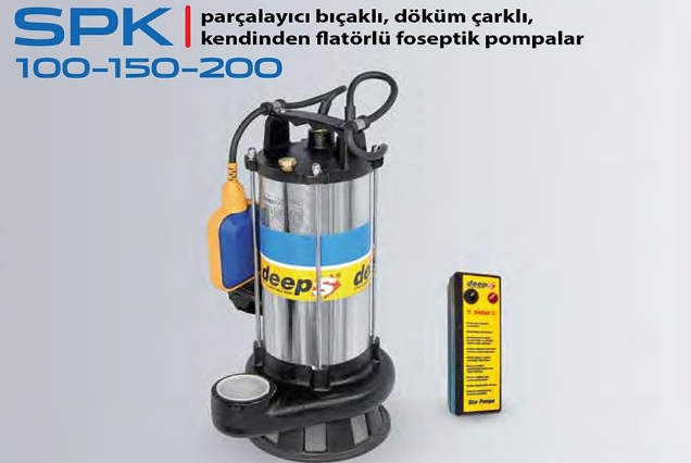 STAR SPK 100 T - 1 HP 380V PARÇALAYICI BIÇAKLI FOSEPTİK DALGIÇ POMPA