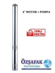 Öz Şafak  ST 5/18   2 Hp 380V   4'' Dalgıç Pompa (Motor + Pompa)