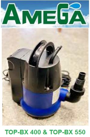 Amega TOP-BX 550  550W Plastik Gövdeli İçten Gizli Flatörlü Temiz Su Drenaj Dalgıç Pompa