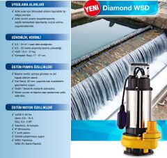 ALARKO  WSD 22-14 - 1 HP 220V FOSEPTİK ATIK SU DALGIÇ POMPA