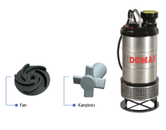 DOMAK ASGÇ407 7.5 HP 380V GÖMLEKLİ PASLANMAZ ÇELİK GÖVDELİ KARIŞTIRICILI ATIK SU DALGIÇ ELEKTROPOMP
