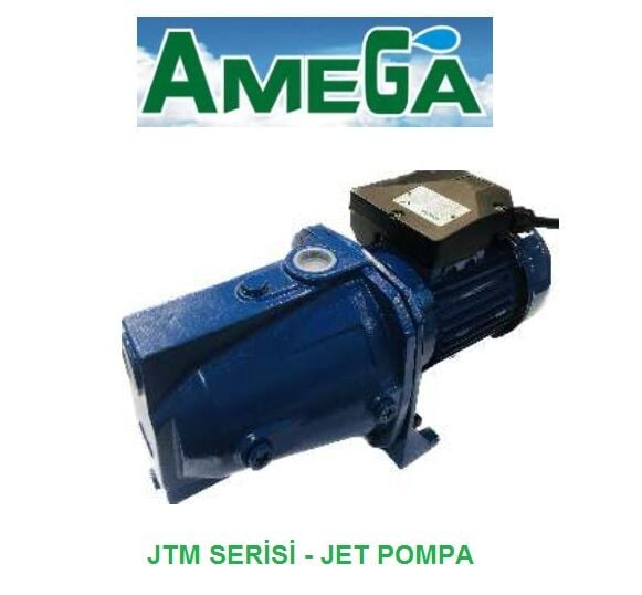 Amega JTM 200  2Hp 220V Döküm Gövdeli Krom Milli Pirinç Fanlı Jet Pompa ( 9 metre emişli )