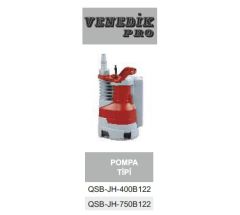 Venedik Pro QSB-JH-400B122  400W 220V Plastik Gövdeli Temiz Su Drenaj Dalgıç Pompa (Gizli Flatörlü)