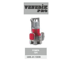 Venedik Pro QSB-JH-1300B  1300W 220V Plastik Gövdeli 2'' Atıksu Drenaj Dalgıç Pompa (Geniş Emişli)