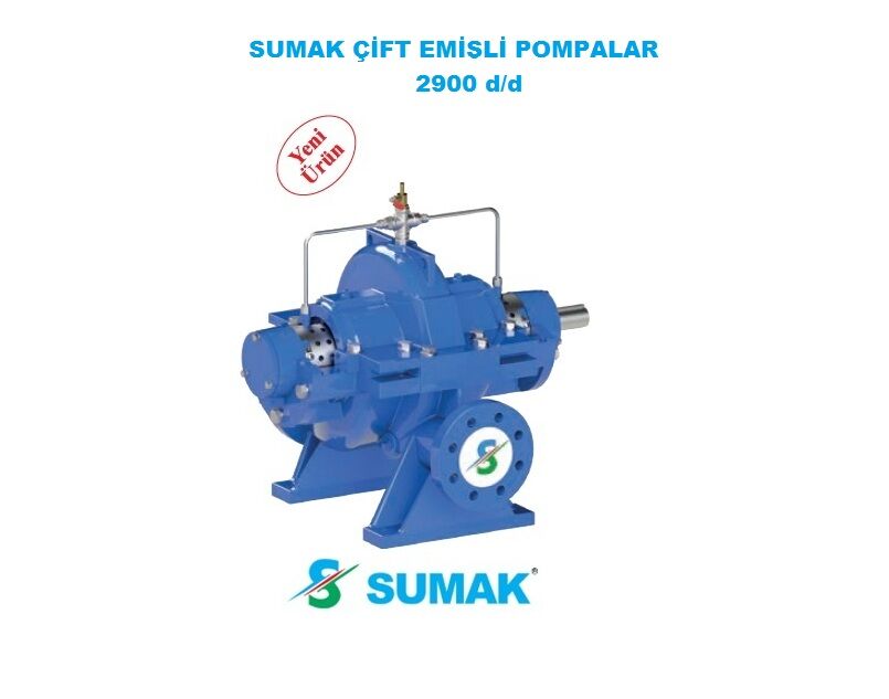 Sumak SMC270/80  55kW 380V Döküm Gövdeli Çift Emişli Yatay Santrifüj Pompa -2900 d/d