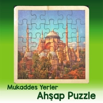 Mukaddes Yerler Ayasofya Ahşap Puzzle 33x33cm