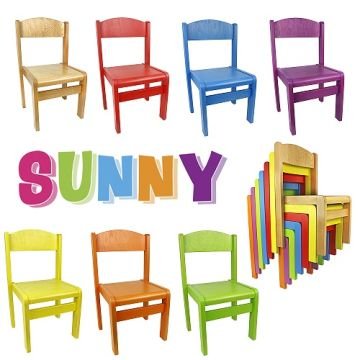 Sunny Renkli Ahşap Istiflenebilir Sandalye