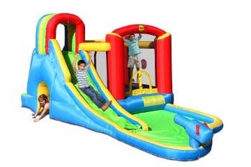 Şişme Süper Eğlence Dünyası Islak ve Kuru Su Kaydırağı 590x300x235cm