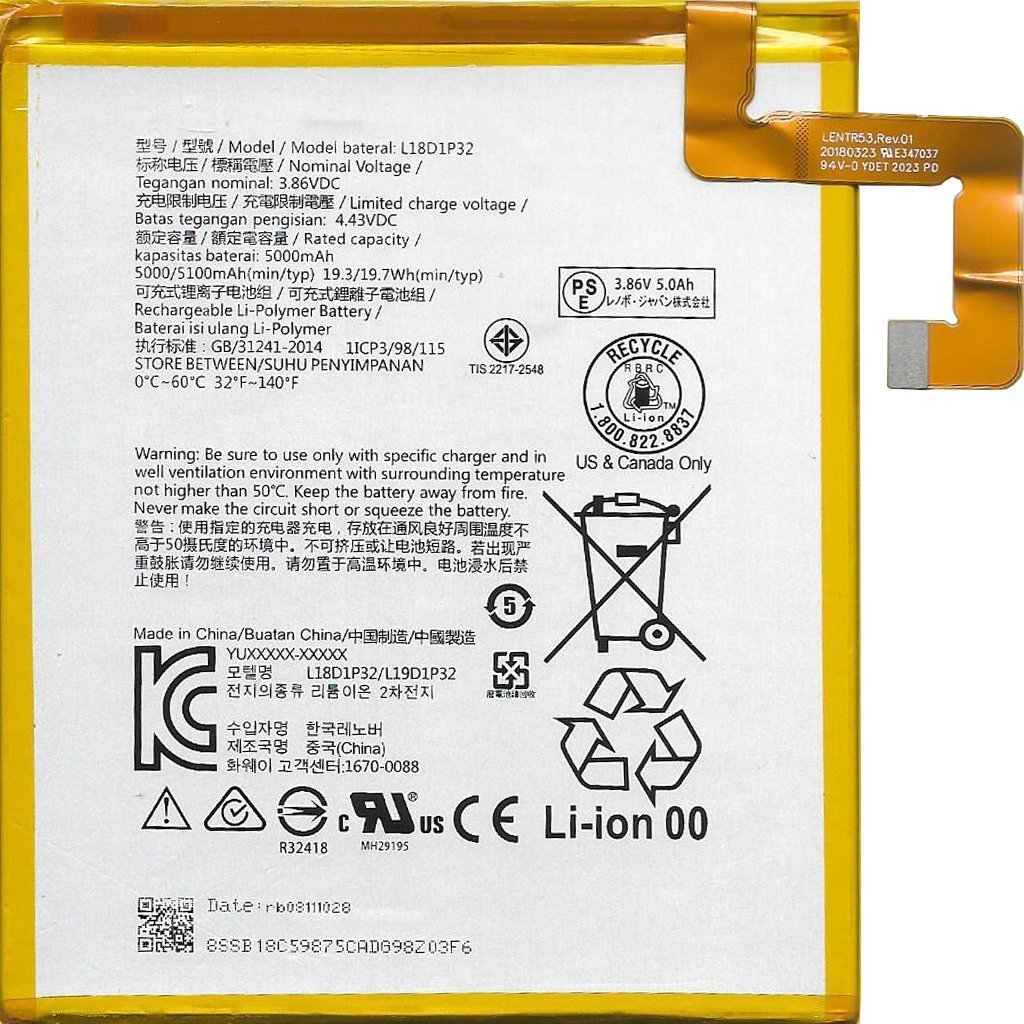 Lenovo Tab M10 TB-X505 Batarya Pil