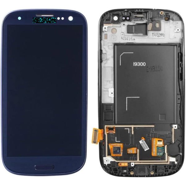 Samsung Galaxy S3 GT-I9300 Lcd Ekran Dokunmatik Çıtalı Mavi