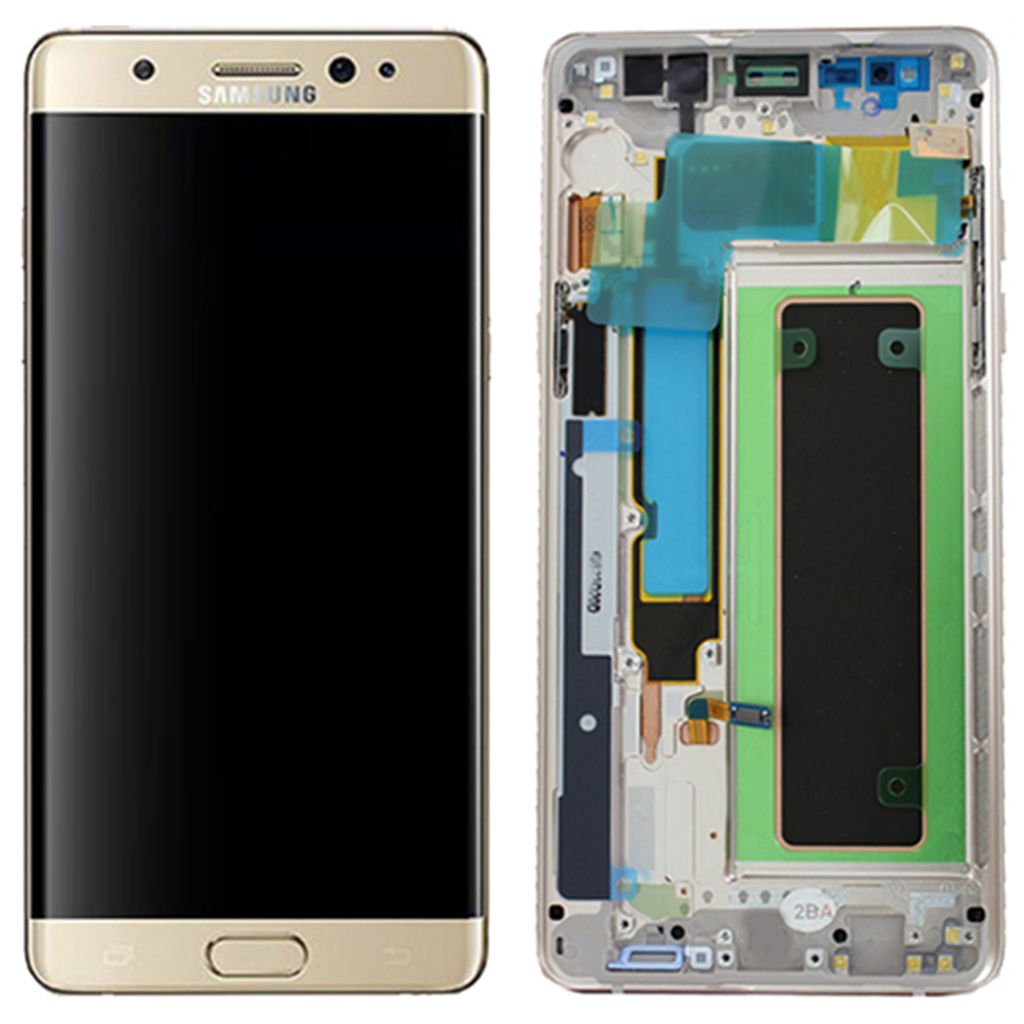 Samsung Galaxy Note FE SM-N935 Lcd Ekran Dokunmatik Çıtalı Gold