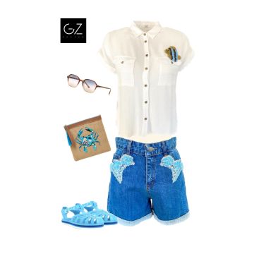 Mom Jean Shorts & Shirt Combination