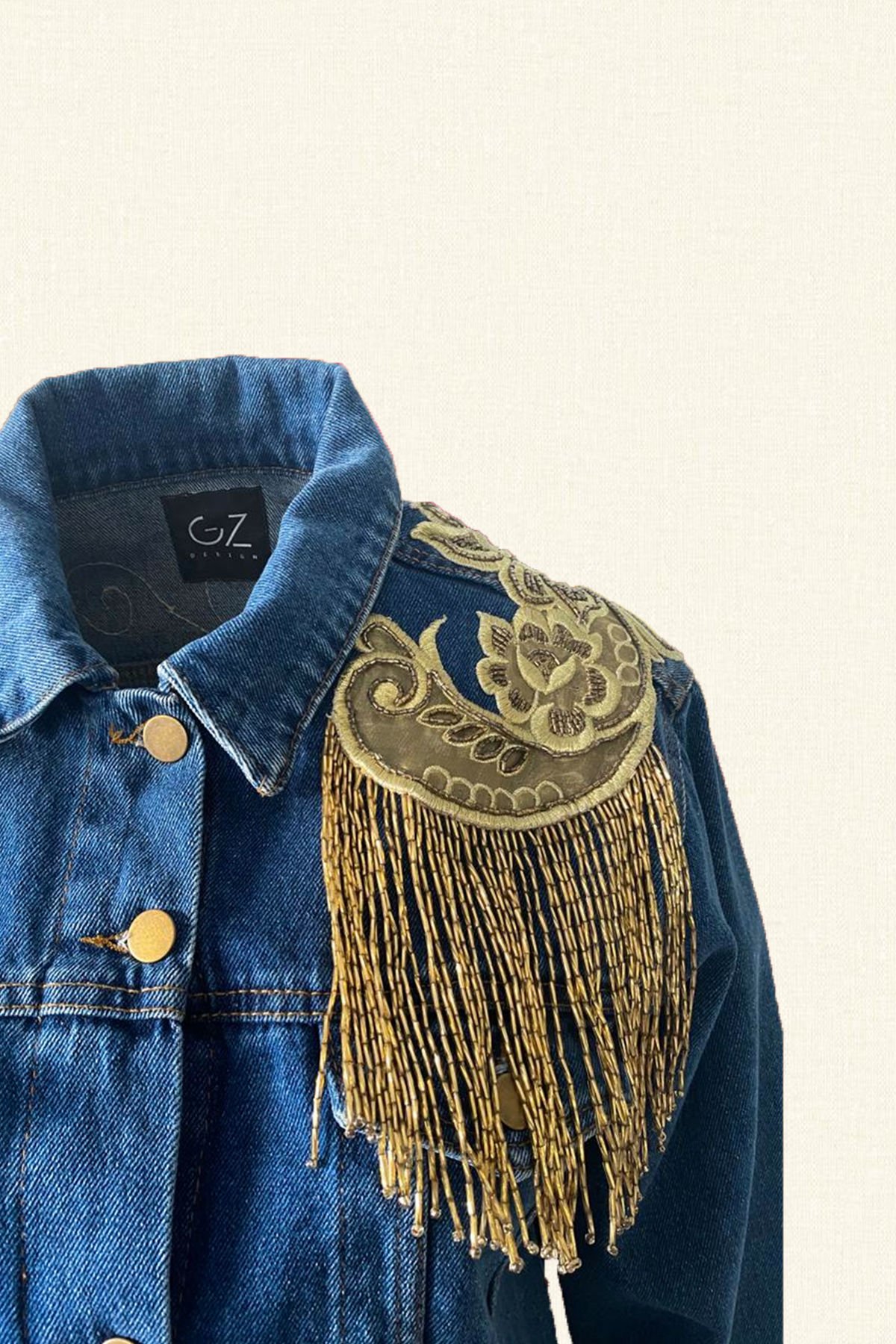 Dark yellow denim jacket store