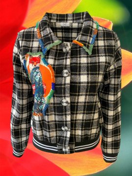 Fox Pattern Checkered Jacket