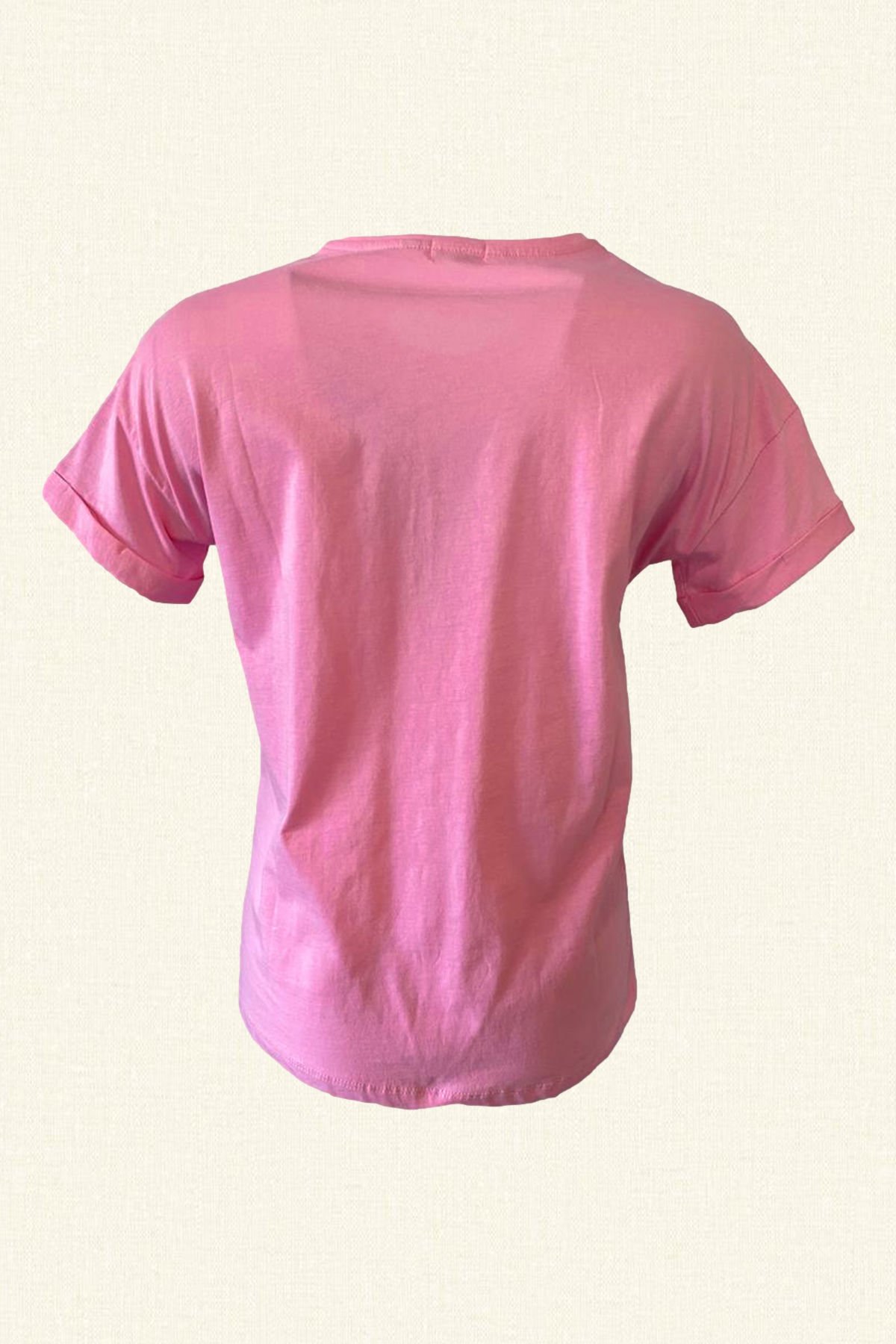 JOY Embroidered Pink T-Shirt