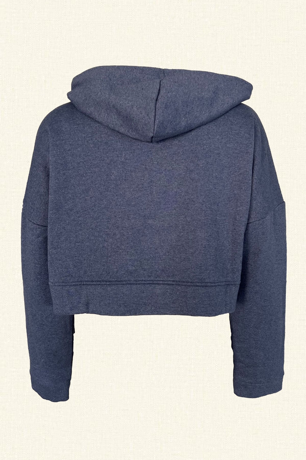 Gümüş İşlemeli Mavi Kapüşonlu Oversize Sweatshirt
