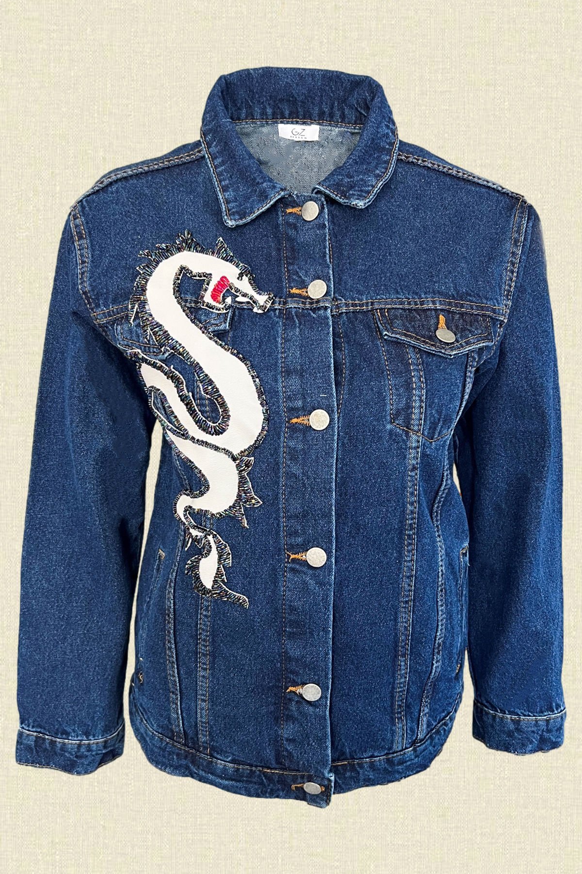 Gucci jean deals jacket snake