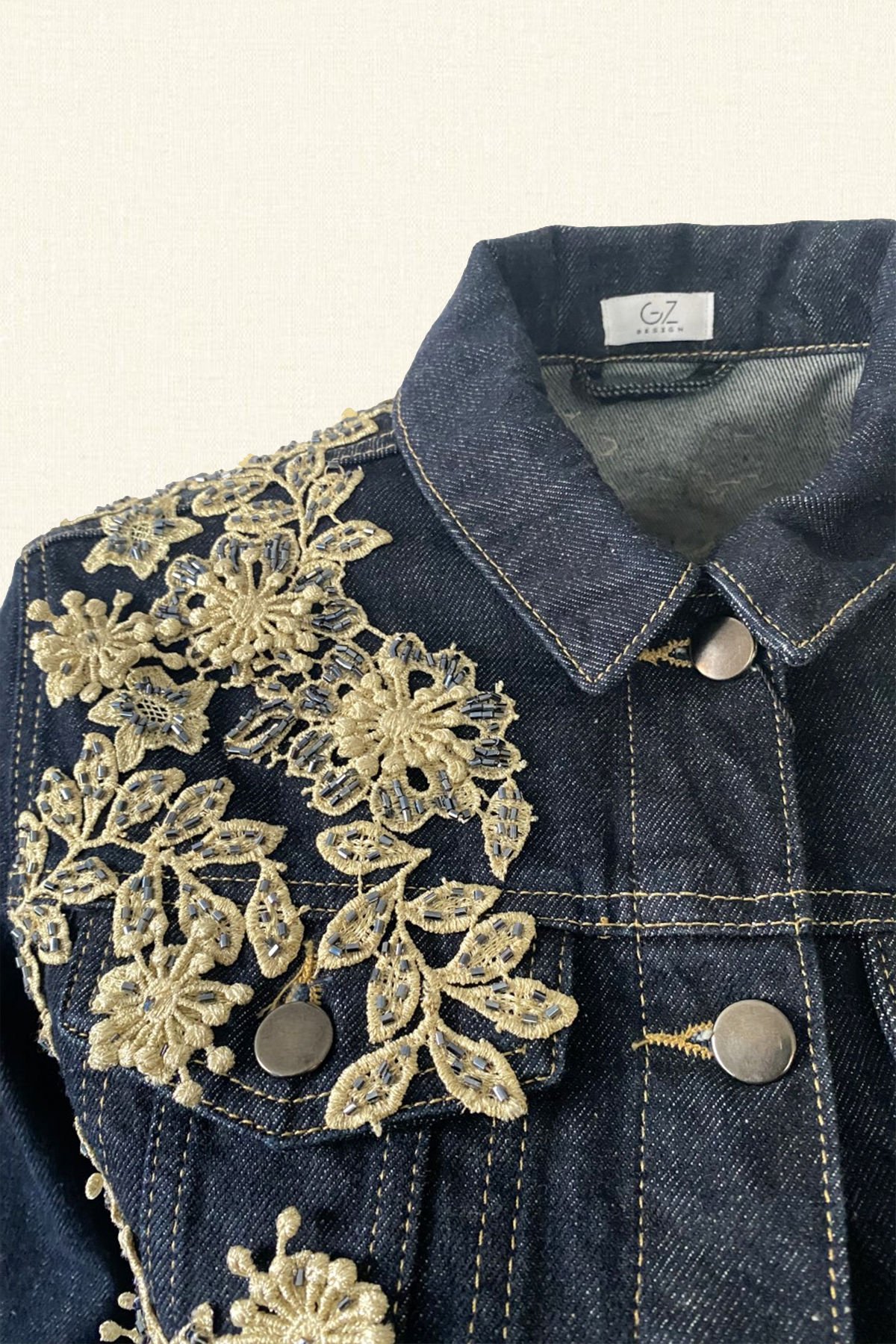 Denim jacket gold hot sale buttons