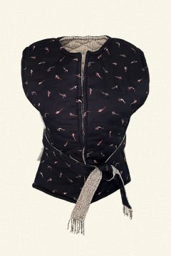 Double Sided Cream Quilted Puffer Vest with Waist Belt