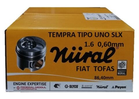 Tofaş Motor Piston ve Segman Takımı 0,60mm Tempra Tipo Uno SLX 1.6 Motorlar İçin Goetze Orjinal Üründür