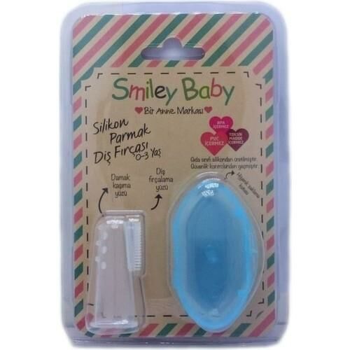 Smiley Baby Parmak 0-3 Yaş Diş Fırçası Mavi